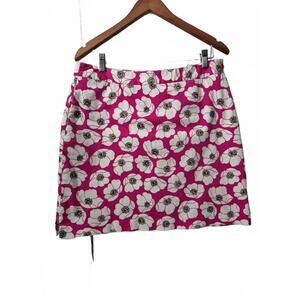 Ep Pro Ladies Fuschia Pink White Floral Golf Skort Pockets Side Button Zip